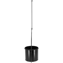 Jardinière déco ronde d'intérieur en métal noir