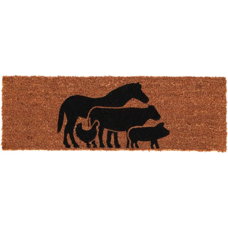 Paillasson en fibres de coco Animaux de la ferme 75 x 25 cm