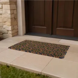 Paillasson en fibres de coco à motifs 75 x 45 cm