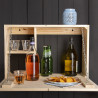 Table murale rabattable en bois avec étagères