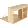 Table murale rabattable en bois avec étagères