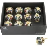 Boutons de meubles en pierre et métal Fleurs (Lot de 12)