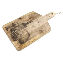 Planche à découper en bois vins et fromages