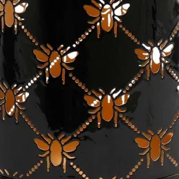 Lanterne ronde ajourée en métal Abeille