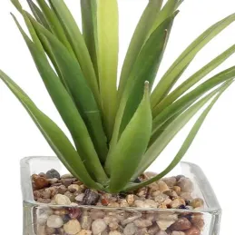 Plantes artificielles dans pot en verre 6.5 x 6.5 x 17 cm (Lot de 3)