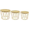 Tables d'appoint en MDF et rotin (Lot de 3)