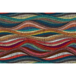 Tapis intérieur extérieur en vinyle Vagues multicolores