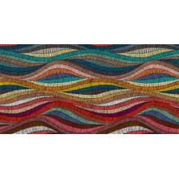 Tapis intérieur extérieur en vinyle Vagues multicolores