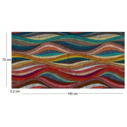 Tapis intérieur extérieur en vinyle Vagues multicolores