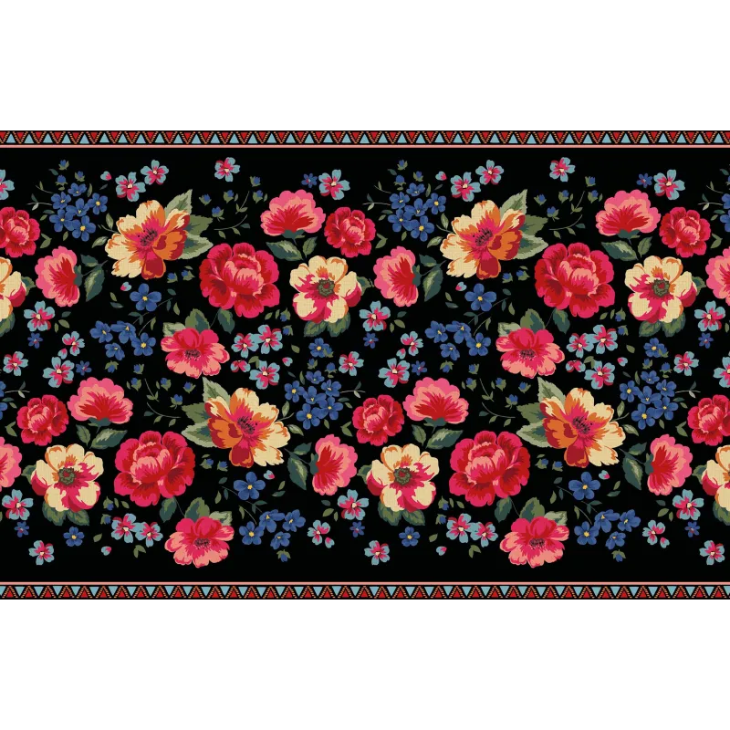 Tapis intérieur extérieur en vinyle Fleurs vintage