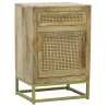 Table de nuit en manguier et cannage