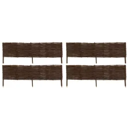Bordures en osier tressé naturel (Lot de 4)