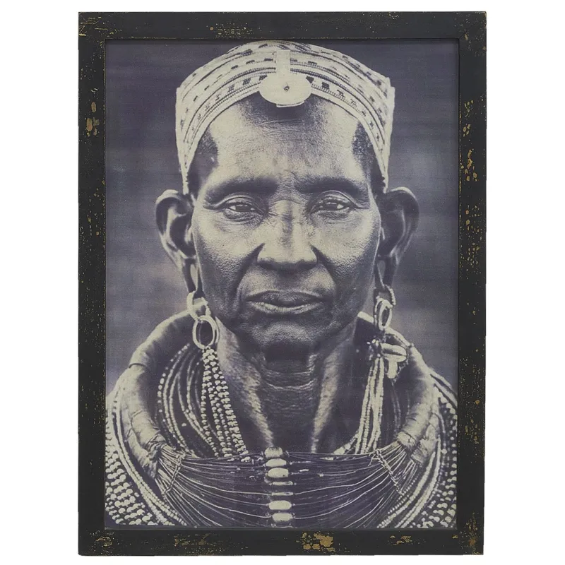 Tableau portait homme africain - Noir et blanc