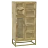 Commode en manguier et cannage en rotin