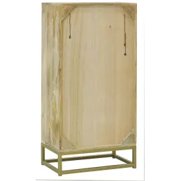 Commode en manguier et cannage en rotin
