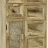 Commode en manguier et cannage en rotin