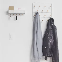 Patère 14 crochets fixation murale ou dessus de porte Estique