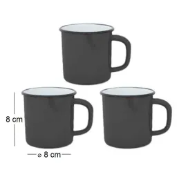 Tasses en émail coloré Classic (Lot de 3)