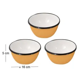 Bol en émail coloré Classic 16 cm (Lot de 3)