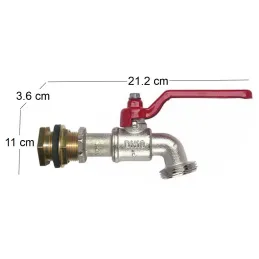 Kit traversée de cuve avec robinet 1/4 tour 