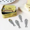 Set de 6 pics apéritif en étain Sardines