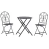 Table et chaises de jardin en métal laqué