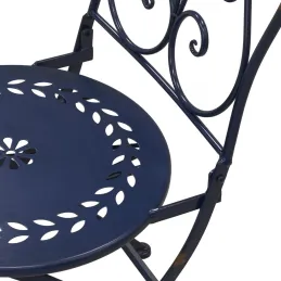 Table et chaises de jardin en métal laqué