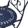 Table et chaises de jardin en métal laqué