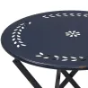 Table et chaises de jardin en métal laqué