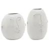 Vases visage en céramique blanche (Lot de 2)