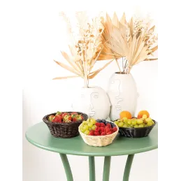 Vases visage en céramique blanche (Lot de 2)