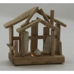 Crèche en bois et céramique