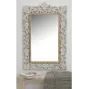 Miroir sculpté en manguier blanchi