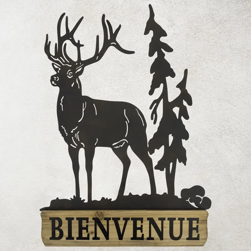 Décoration murale en métal Cerf