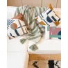 Plaid en coton tufté vert