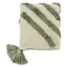 Plaid en coton tufté vert