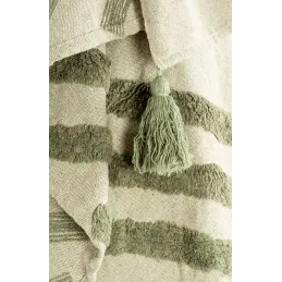 Plaid en coton tufté vert