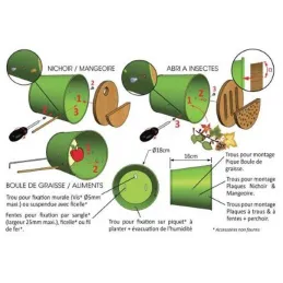 Abri pour oiseaux et insectes 5 en 1 Garden Life Box