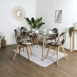 Chaise en bois de hêtre et polypropylène Patchwork