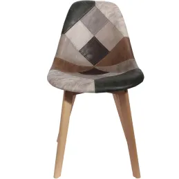 Chaise en bois de hêtre et polypropylène Patchwork