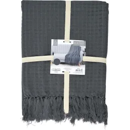 Jeté de canapé gaufré en coton 130 x 160 cm