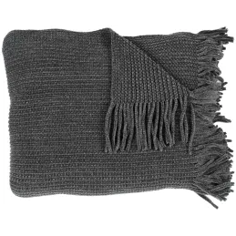 Plaid chenille en polyester avec franges 120 x 150 cm