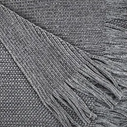 Plaid chenille en polyester avec franges 120 x 150 cm