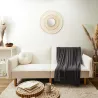 Plaid chenille en polyester avec franges 120 x 150 cm