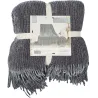 Plaid chenille en polyester avec franges 120 x 150 cm