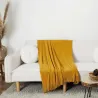 Plaid chenille en polyester avec franges 120 x 150 cm