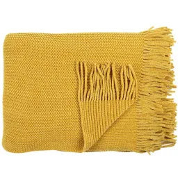 Plaid chenille en polyester avec franges 120 x 150 cm