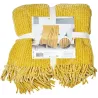 Plaid chenille en polyester avec franges 120 x 150 cm