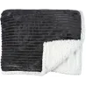 Plaid en flanelle cotelé doublure sherpa 180 x 220 cm