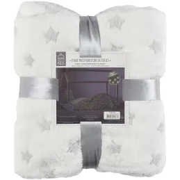 Plaid phosphorescent en polyester Etoiles 120 x 150 cm